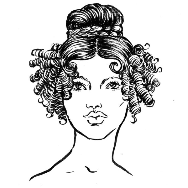 Эскиз прически и макияжа