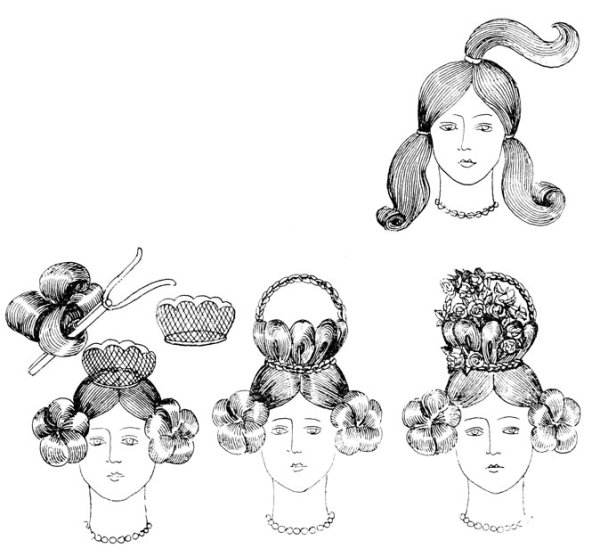 Эскиз исторической прически