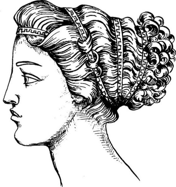 Прическа лампадион древняя Греция