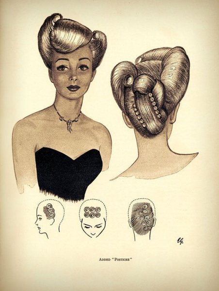 Историческая прическа карандашом