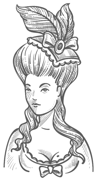 Историческая прическа карандашом