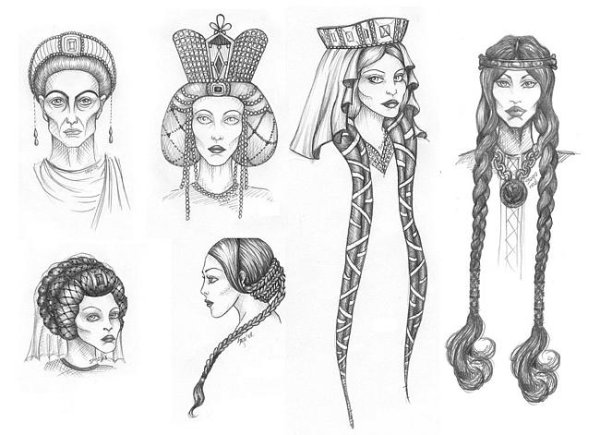 Романский стиль в средневековье головные уборы