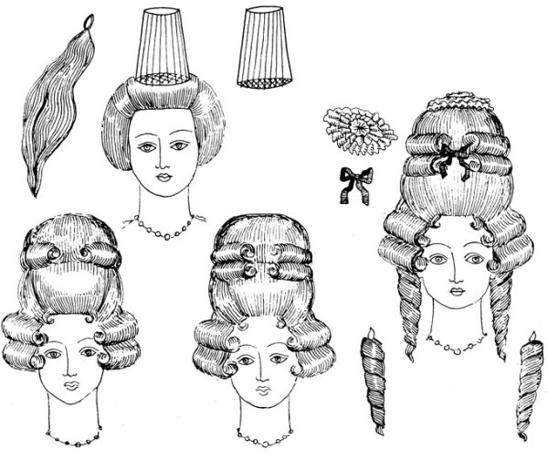 Эскиз исторической прически