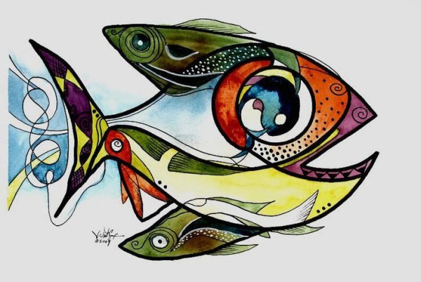 Жёлтая рыба в живописи