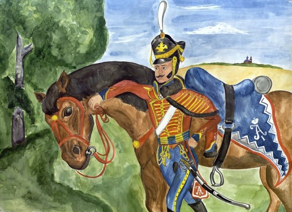 Иллстрацию к стихотворению м.ю. Лермонтова "Бородино"