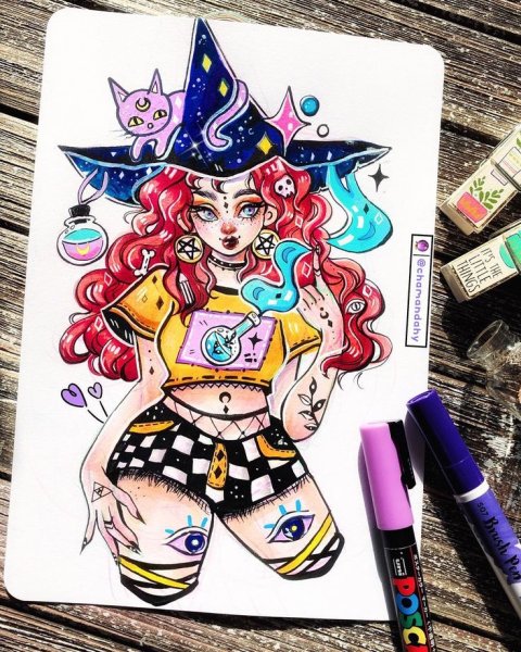 Рисунки маркерами