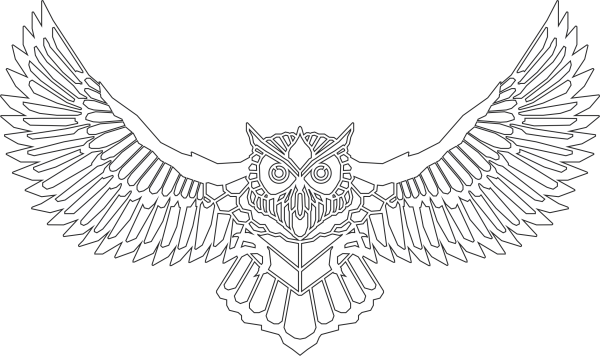Крылья Совы трафарет