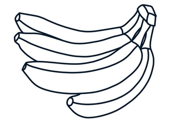 Банан раскраска