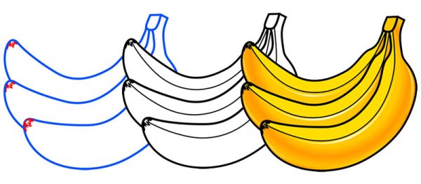 Банан на прозрачном фоне