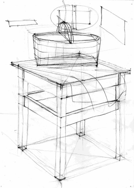 Табурет в перспективе