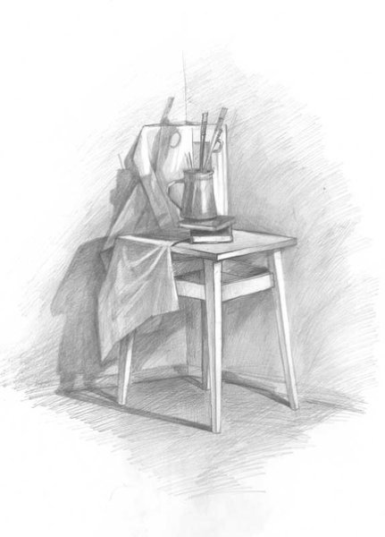 Табурет карандашом
