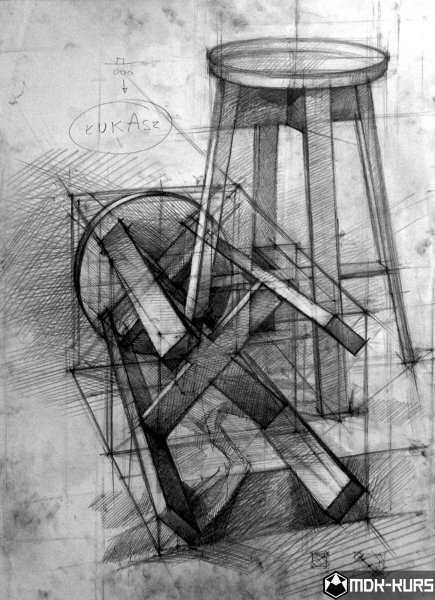 Линейно конструктивное построение табуретки