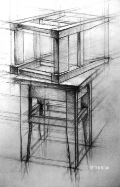 Табуретка в перспективе