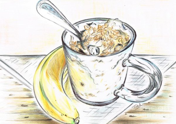 Рисование полезный завтрак