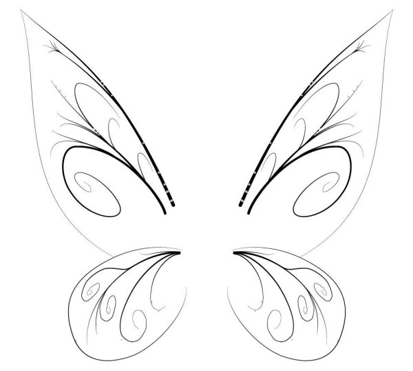 Шаблон Крылья феи сбоку