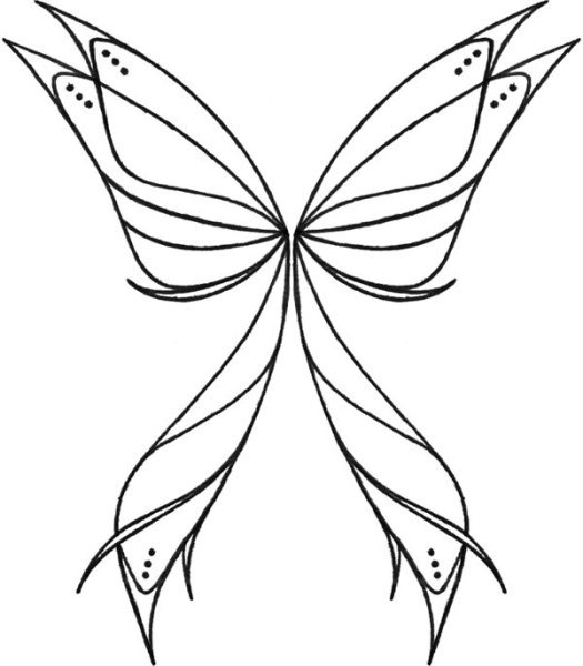 Фея с крылышками раскраска