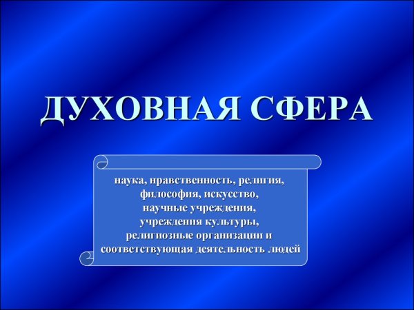 Примеры элементов духовной сферы наука