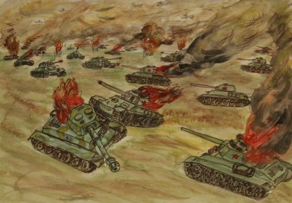 Прохоровка танковое сражение рисунок