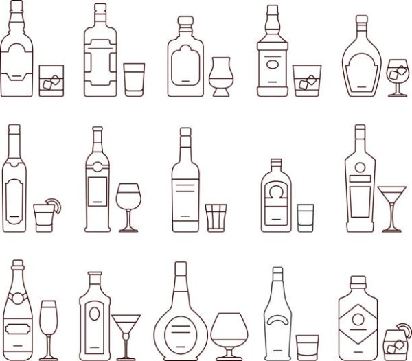 Нарисованный алкоголь