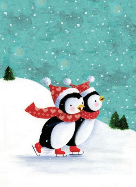 Открытка с пингвином