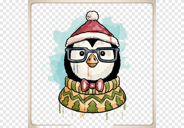 Пингвин в шапке и шарфе