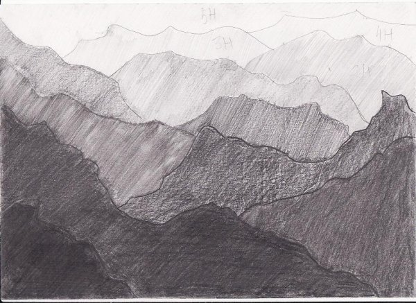 Воздушная перспектива карандашом