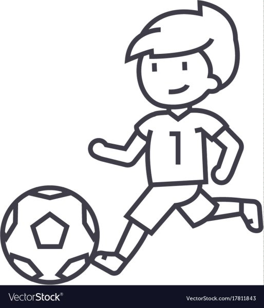 Футболист схематично