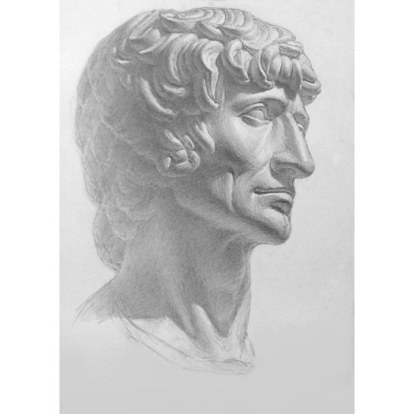 Цезарь голова гипсовая МАРХИ