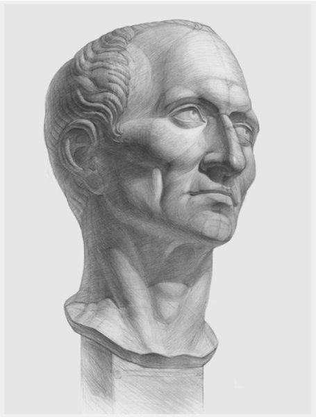 Архитектурный рисунок гипсовой головы