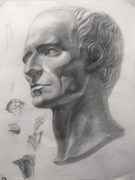 Цезарь голова гипсовая МАРХИ