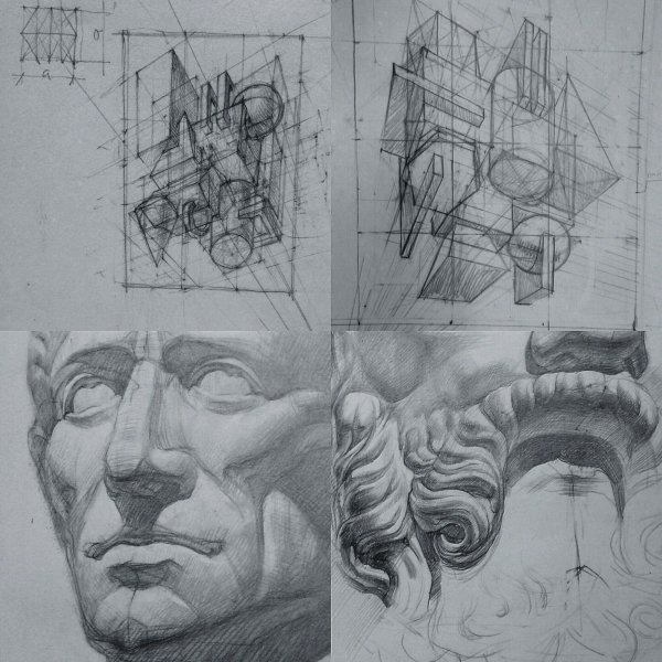 Цезарь голова гипсовая МАРХИ