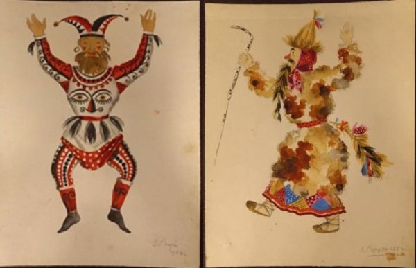 Скоморохи фреска Софийского собора в Киеве