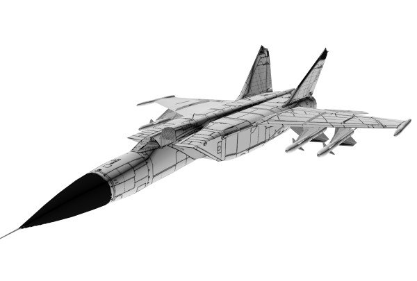 Миг-31 на белом фоне