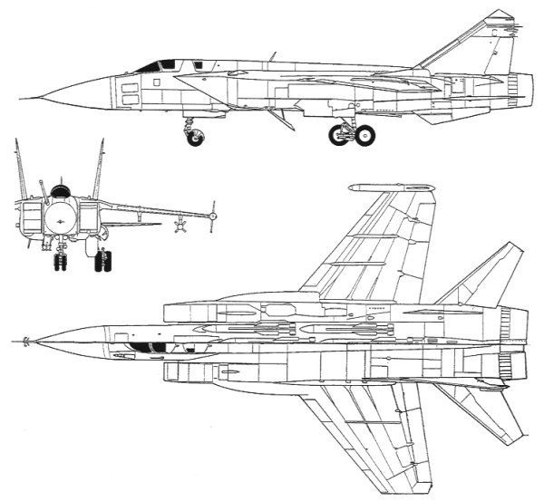 Нарисовать самолёт миг-31