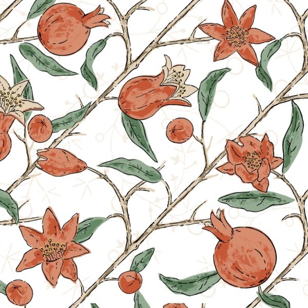 Гранатовое дерево орнамент