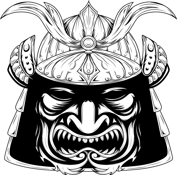 Шлем самурая тату