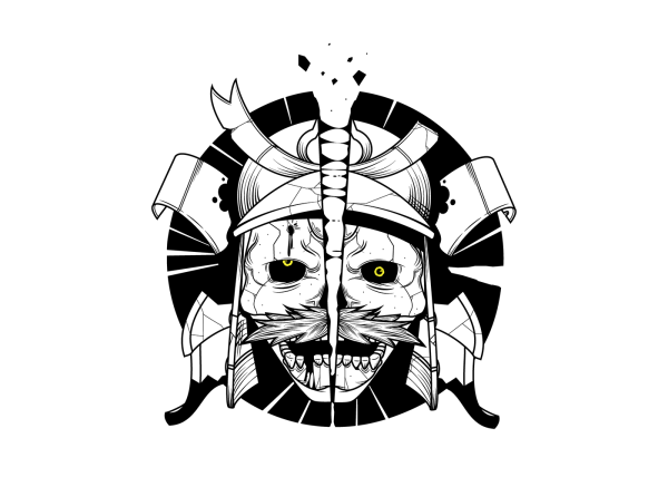 Шлем самурая тату