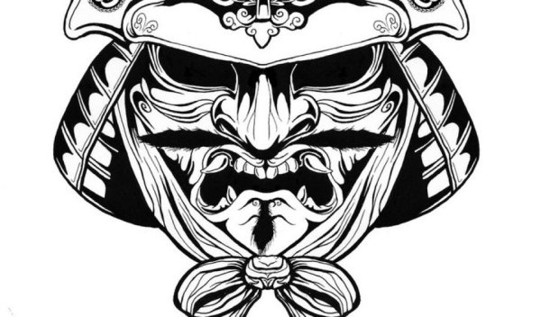 Тату маски самураев Ронина