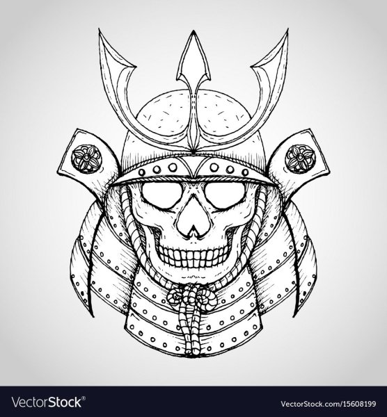 Маска самурая раскраска