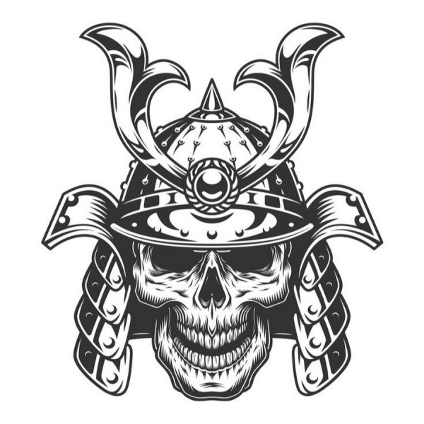 Кабуто шлем самурая тату