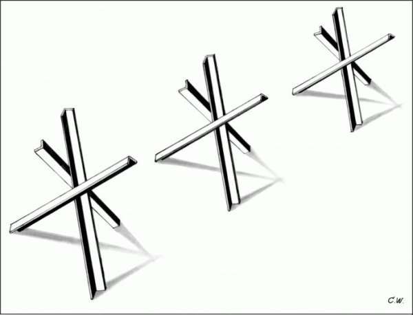 Чертеж противотанкового ежа