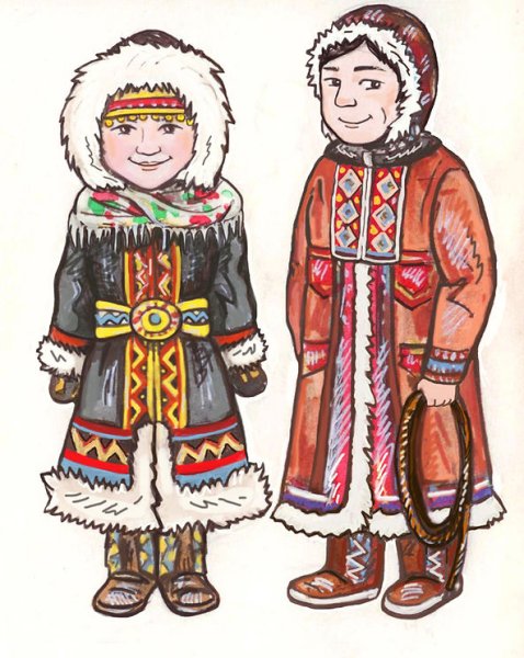 Чукчи раскраска для детей