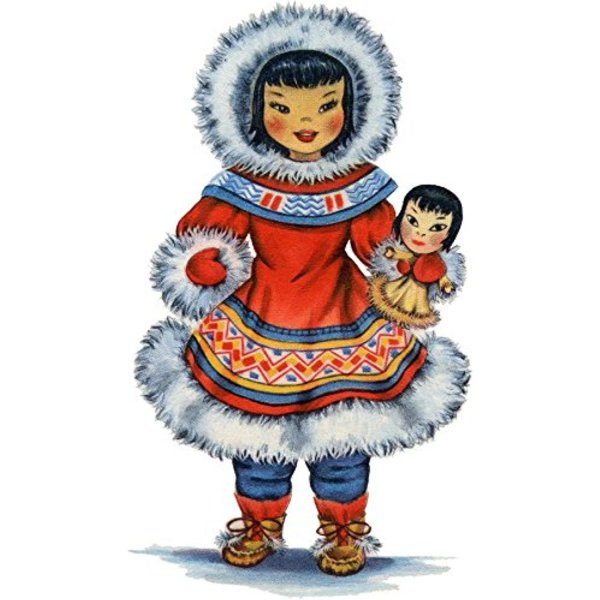 Одежда эскимосов на белом фоне