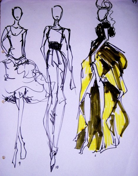 Зарисовки дизайнеров одежды