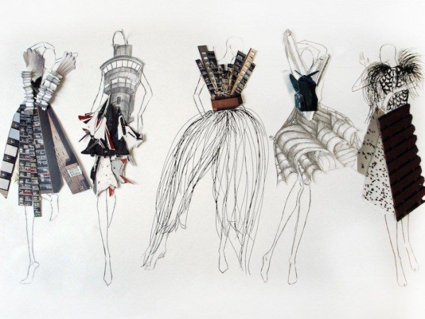 Эскизы одежды коллаж