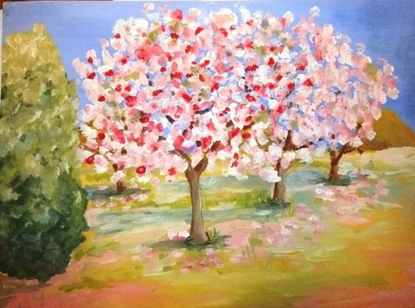 Рисование Цветущий сад