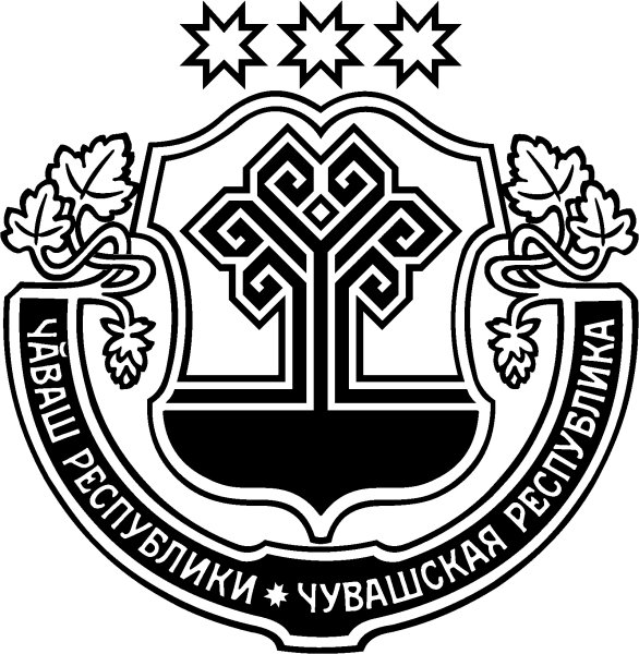 Герб Чувашии черно белый