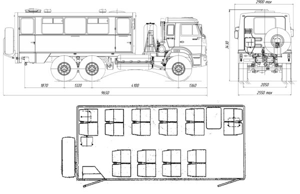 Ширина кузова КАМАЗ 5350