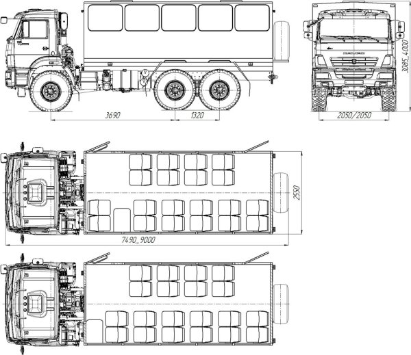 Самосвал КАМАЗ 6520 раскраска