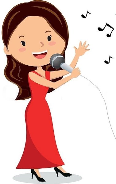 Девочка с микрофоном иллюстрация